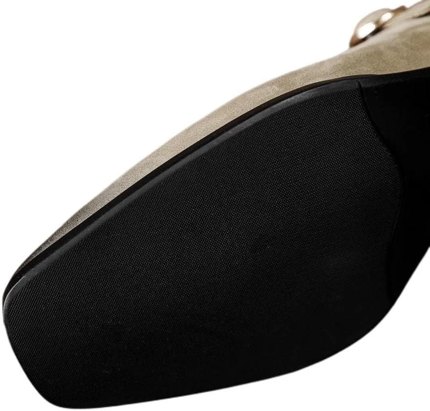 TinaCus Handmade Women's Genuine Leather Retro T-Strap Square Toe Slip On Flats Loafers Shoes