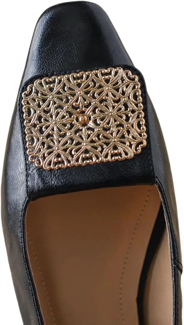TinCus Genuine Leather Handmade Square Toe Women's Comfortable Flat Loafers Shoes