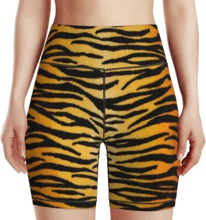 Tropical Leave Flower Butterfly Women's High Waist Yoga Shorts Biker Shorts Workout Athletic Running Hiking Gym