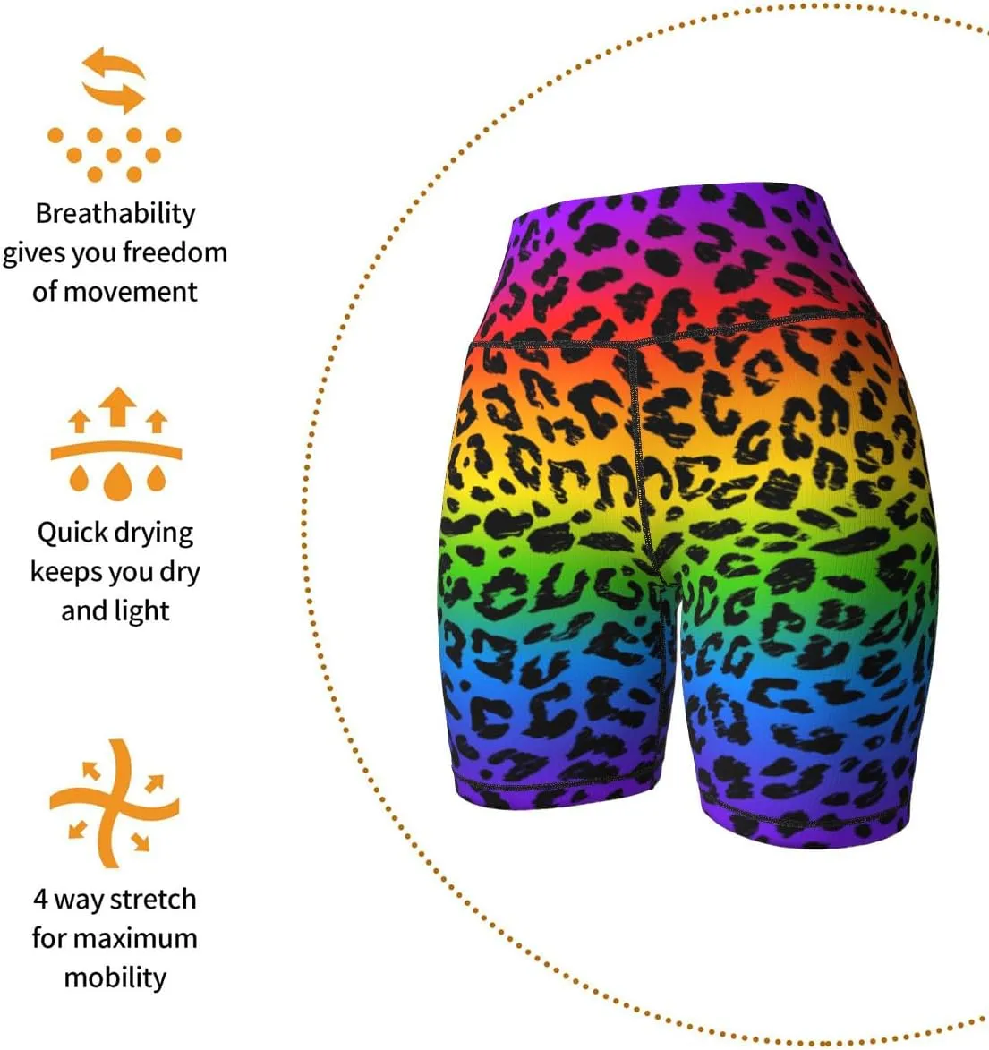 Tropical Leave Flower Butterfly Women's High Waist Yoga Shorts Biker Shorts Workout Athletic Running Hiking Gym