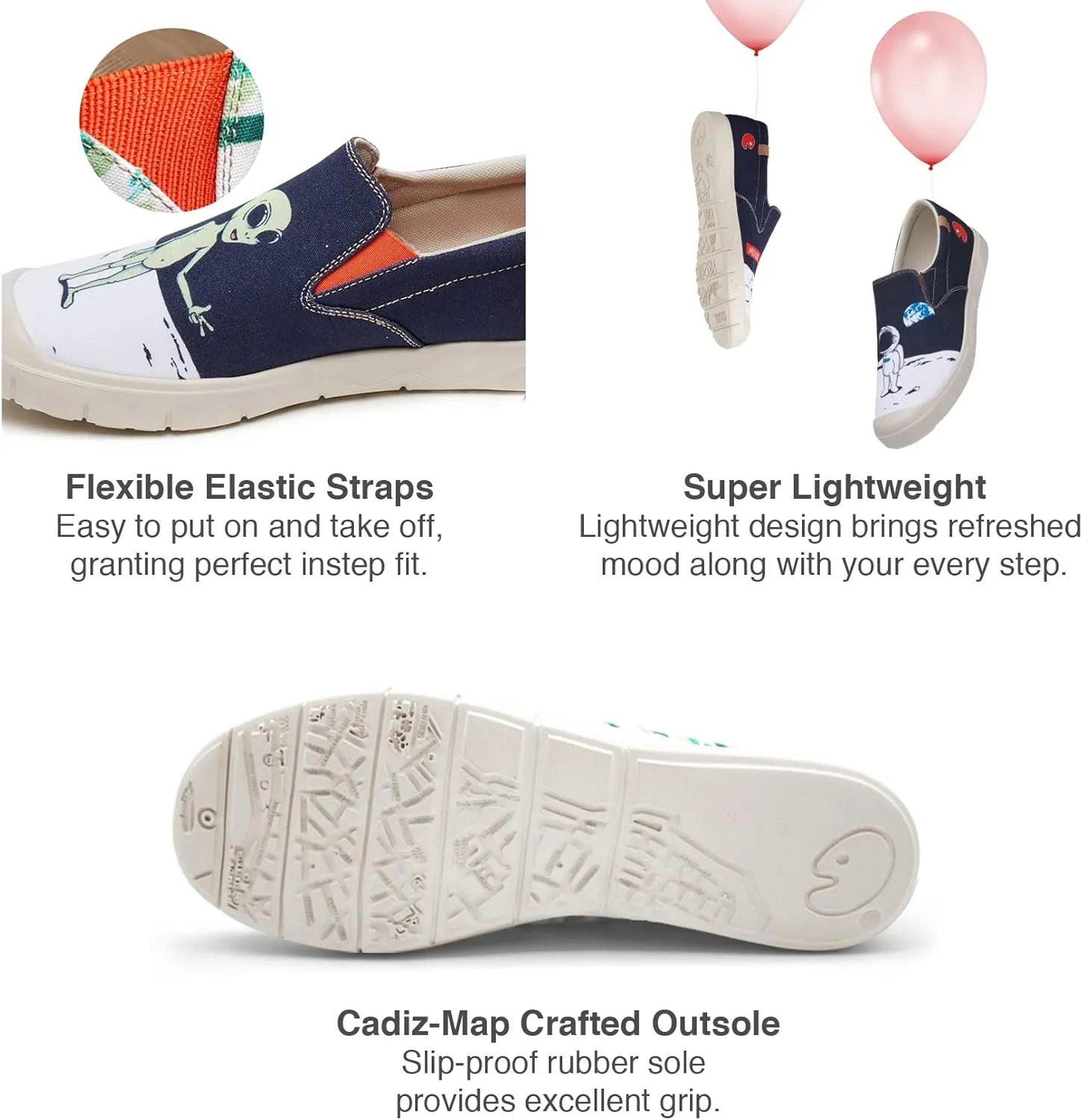 UIN Men's Fashion Sneakers Lightweight Walking Casual Slip Ons Comfortable Canvas Art Painted Travel Shoes Cadiz