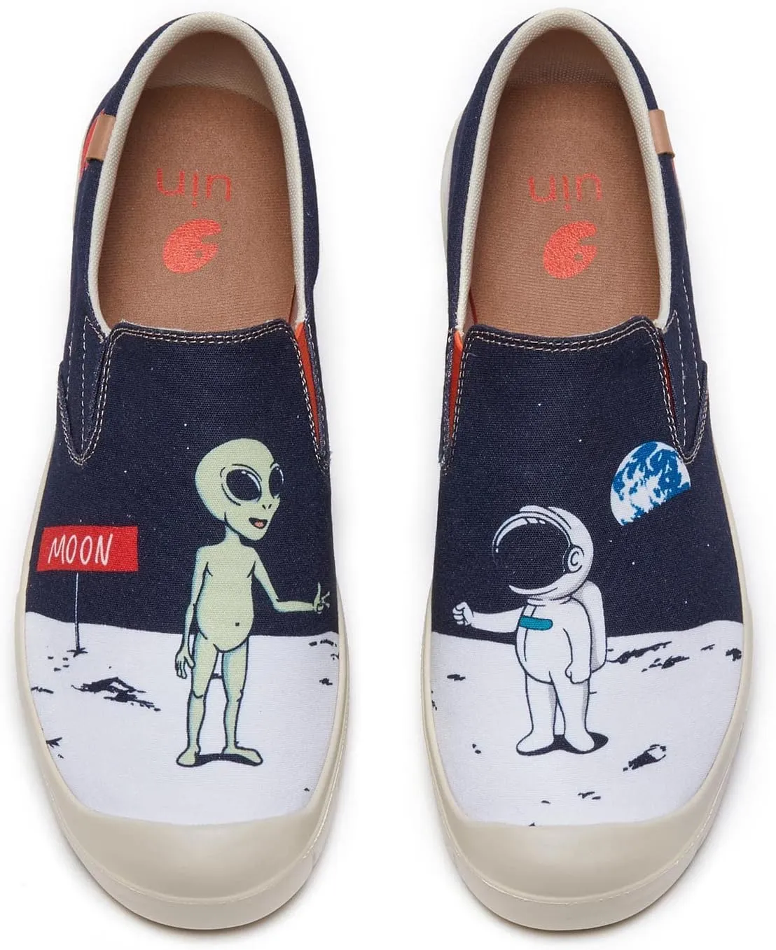 UIN Men's Fashion Sneakers Lightweight Walking Casual Slip Ons Comfortable Canvas Art Painted Travel Shoes Cadiz