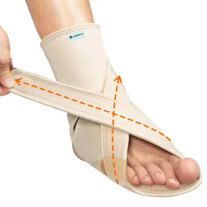 Upgraded Drop Foot Brace for Walking with Shoes - Dual Forefoot Support Plates Adjustable Soft AFO, Foot Drop, TBI, ALS, MS, Bone Fracture, Fits Women & Men FSA/HSA (Beige Right, L/XL)