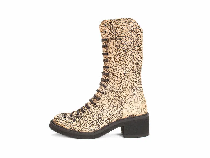 Vagabond beige floral embossed