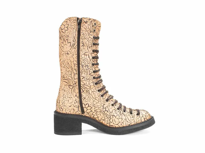 Vagabond beige floral embossed