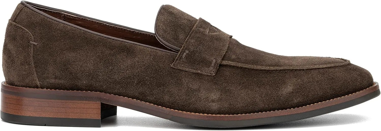 VINTAGE FOUNDRY CO. EST. 2014 Mens Davis Loafer, Square Toe Dress Shoe, Rubber Outsole