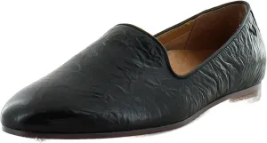 Vionic Women's North Willa Slip On Flat - Supportive Ladies Walking Shoes That Include Three-Zone Comfort with Orthotic Insole Arch Support, Black Crinkle Nappa 5 Medium