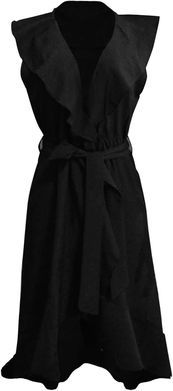 Wedding Guest Dresses for Women 2025 Gowns Evening Party Cocktail Dress Long Split Elegant V Neck Wrap Ruffle Guest Dresses