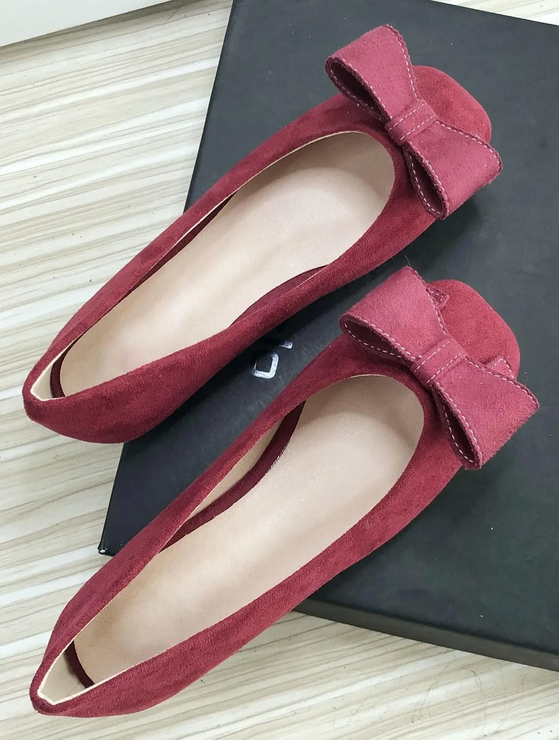 WENJIAZHIZHI Women's Flats Shoes for Women Dressy Comfortable Memory Foam Square Toe Slip-On Casual Ballet Flats Dress Shoes