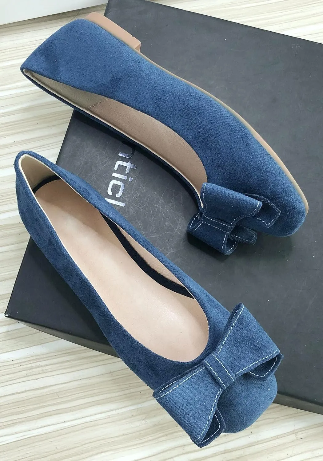 WENJIAZHIZHI Women's Flats Shoes for Women Dressy Comfortable Memory Foam Square Toe Slip-On Casual Ballet Flats Dress Shoes