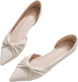 WENJIAZHIZHI Womens Shoes Ruched Ballet Flats Sandals for Women Dressy Summer Comfortable Slip Ons,Apricot