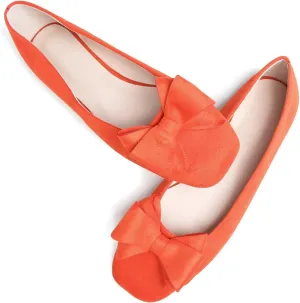 WENJIAZHIZHI Women's Square Toe Bowknot Ballet Flats Comfortable Slip-On Casual Loafers Walking Flat Dress Shoes