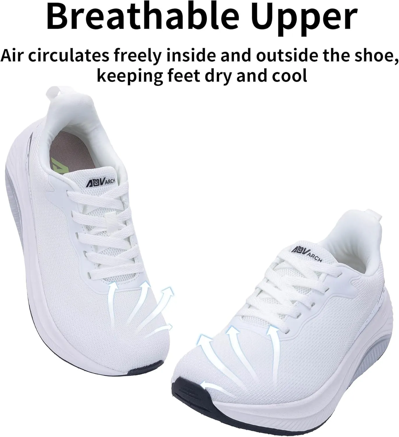 Wide Toe Box Shoes Women Arch Support Walking Shoes for Plantar FasciitisWide Width Orthotic Tennis Sneakers