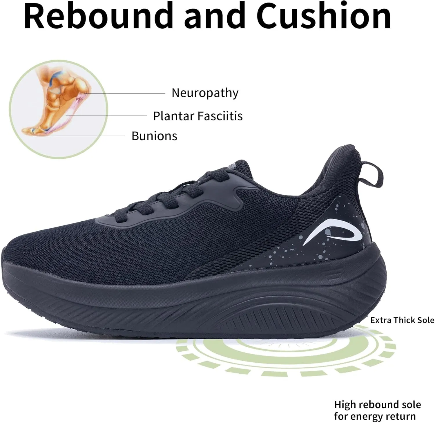 Wide Toe Box Shoes Women Arch Support Walking Shoes for Plantar FasciitisWide Width Orthotic Tennis Sneakers