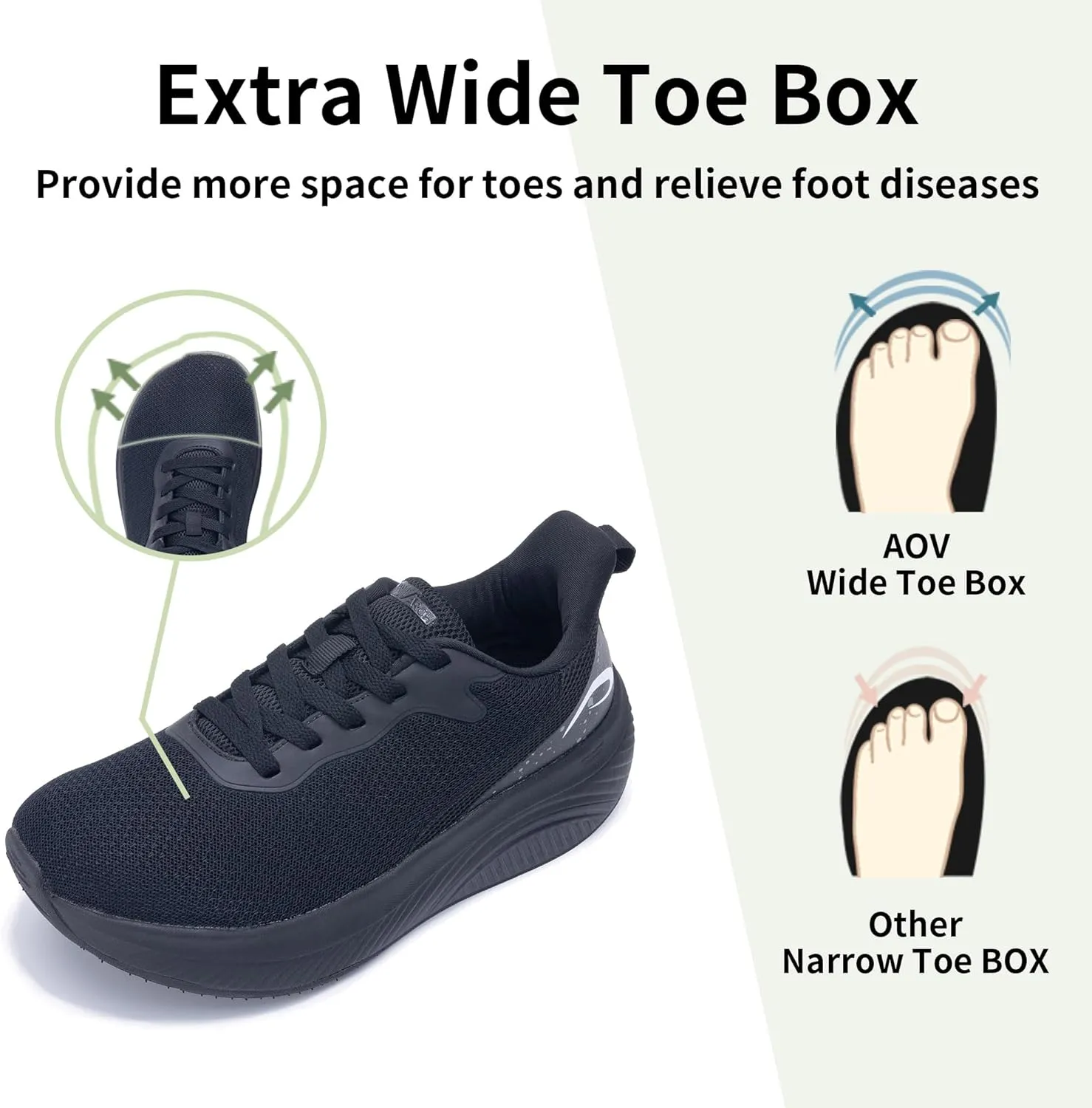 Wide Toe Box Shoes Women Arch Support Walking Shoes for Plantar FasciitisWide Width Orthotic Tennis Sneakers
