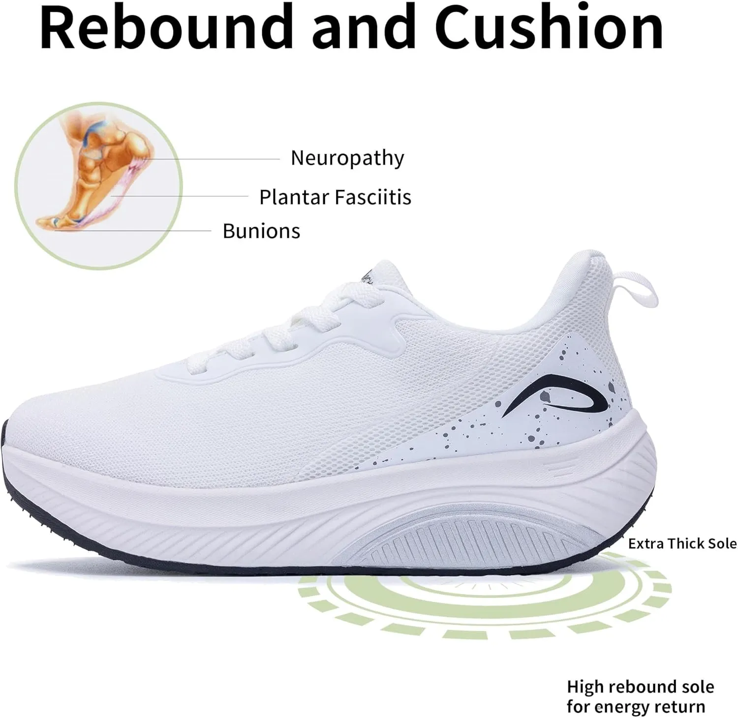 Wide Toe Box Shoes Women Arch Support Walking Shoes for Plantar FasciitisWide Width Orthotic Tennis Sneakers