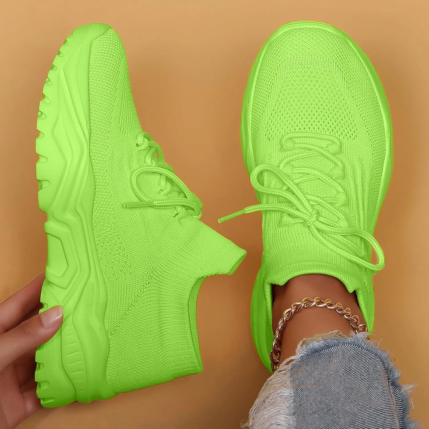 Wide Toe Box Sneakers Women Fashion Platform Chunky Sneakers Loafers Comfortable Breathable Wedge Walking Sport Casual Shoes Mesh Slip On Walking Shoes