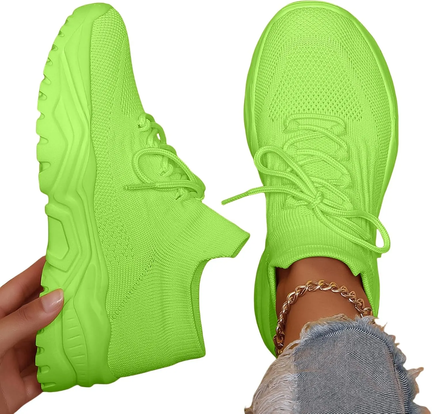 Wide Toe Box Sneakers Women Fashion Platform Chunky Sneakers Loafers Comfortable Breathable Wedge Walking Sport Casual Shoes Mesh Slip On Walking Shoes