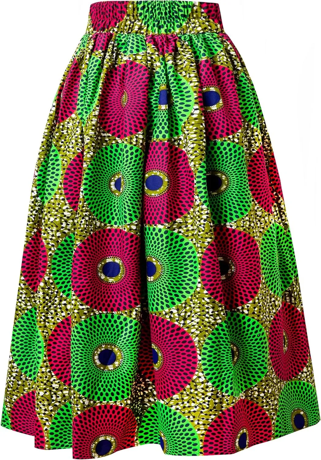 Women African Print Skirt Dutch Ankara Wax Print Full Circle Skirt