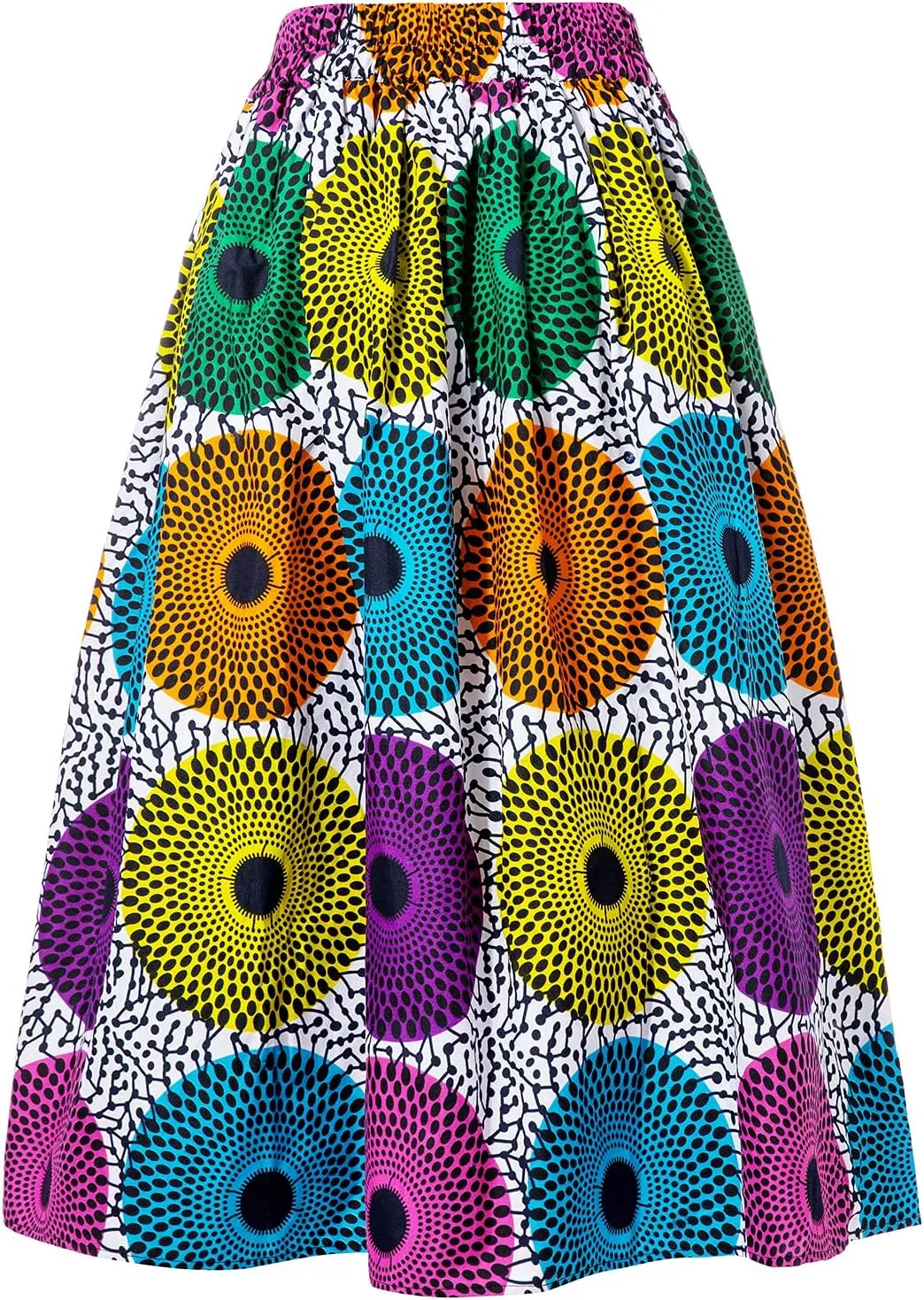 Women African Print Skirt Dutch Ankara Wax Print Full Circle Skirt
