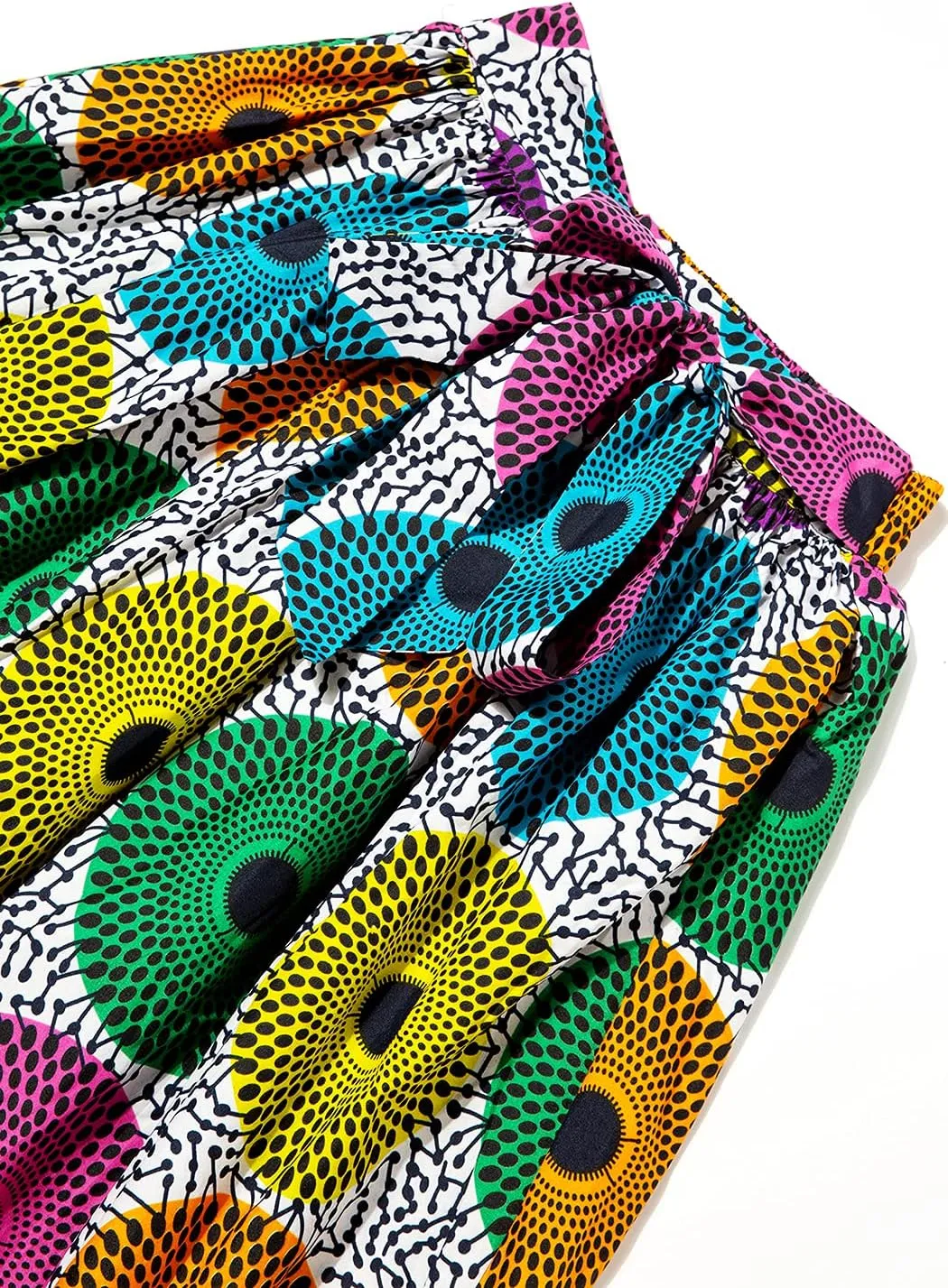 Women African Print Skirt Dutch Ankara Wax Print Full Circle Skirt