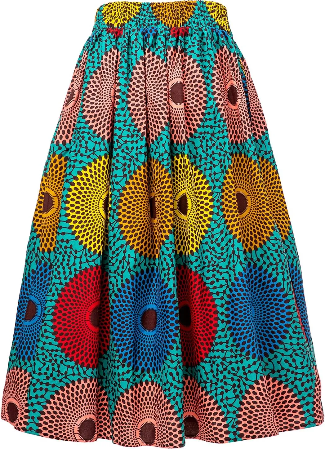 Women African Print Skirt Dutch Ankara Wax Print Full Circle Skirt