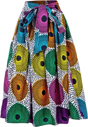 Women African Print Skirt Dutch Ankara Wax Print Full Circle Skirt