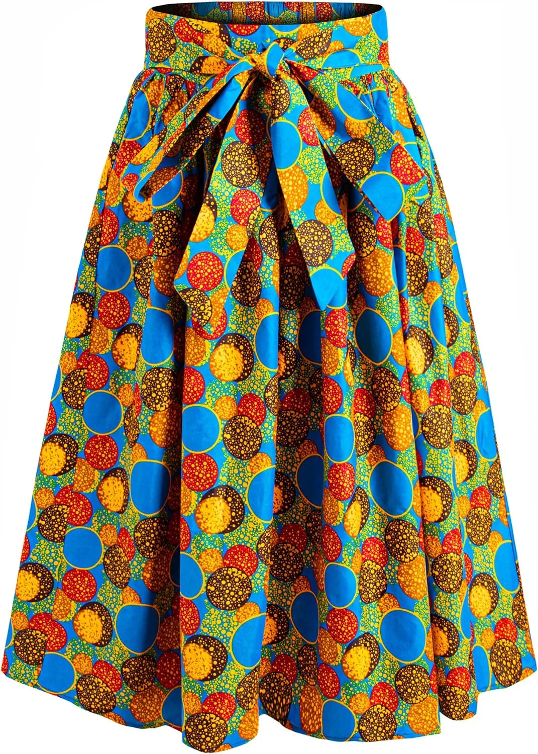 Women African Print Skirt Dutch Ankara Wax Print Full Circle Skirt