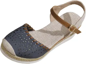 Women's Closed Toe Platform Sandals Fashion Orthopedic Wedge Sandals Casual Hollow Out Arch Support Sandal Comfortable Anti Slip Summer Shoes with Adjustable Buckle Ankle Strap