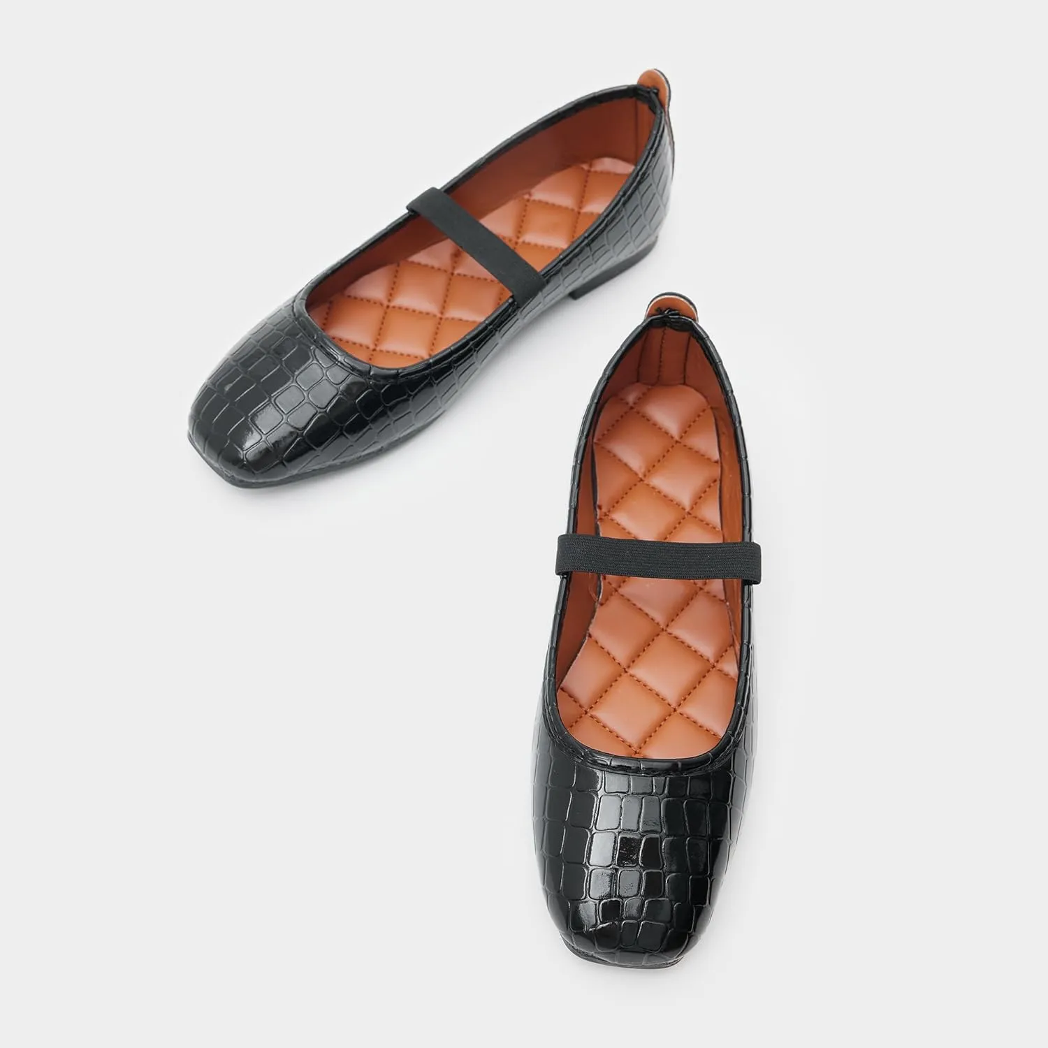 Women's Crinkle Patent Office Work Dress Casual Trending Pointed Ballet Comfort Soft Slip On Flats Shoes