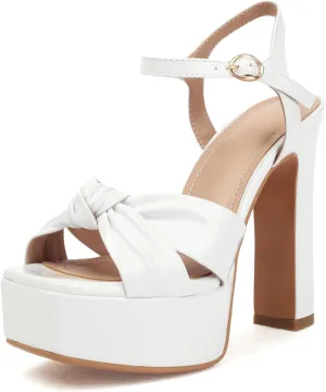 Women's High Chunky Platform Heels 5.5” Height Ajustable Ankle Strap Open Toe Party Dress Wedding Sandals