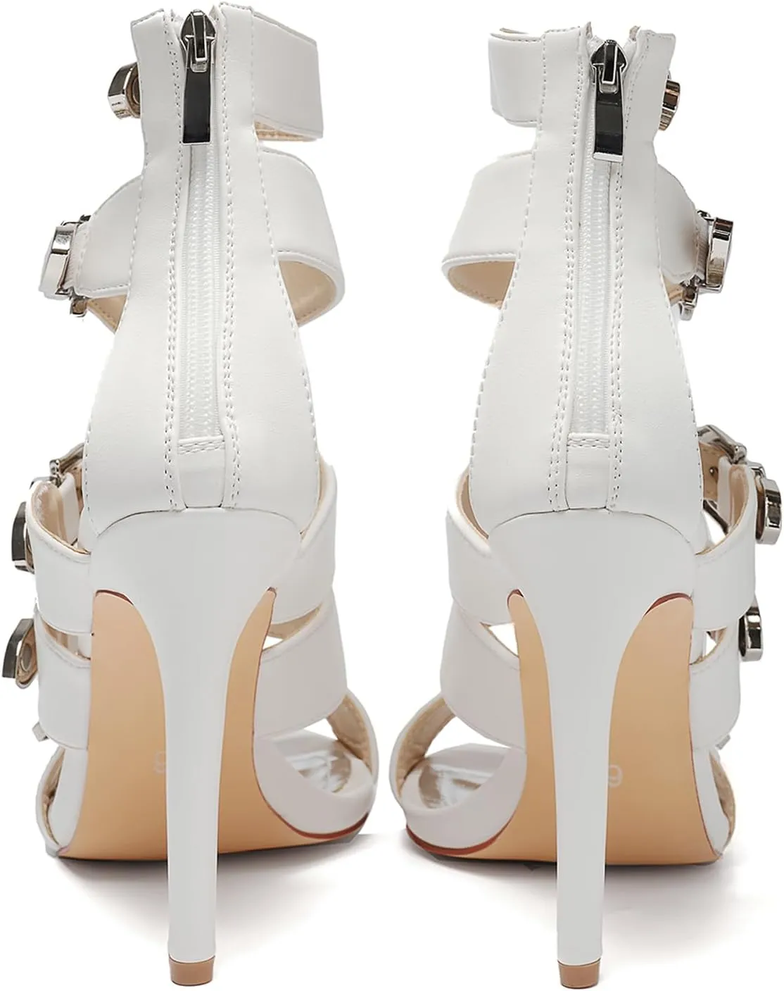 Women's High Heel Sandals 4.3IN Stiletto Oblique Heels, Open Toe, Ankle Strap with Locking Buckle, Gladiator Style for Party, Wedding, Nightclub, Crossdresser-Friendly