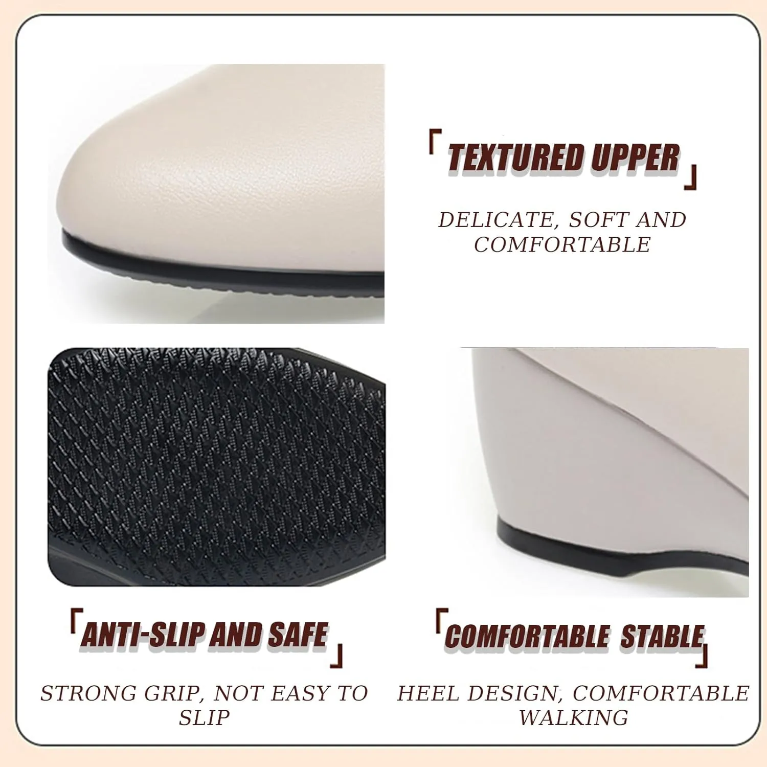 Women's Leather Wedge Round Toe Dressy Shoes Comfortable Soft Leather Platform Slip On Casual Loafers Suitable for Driving Business Work Walking