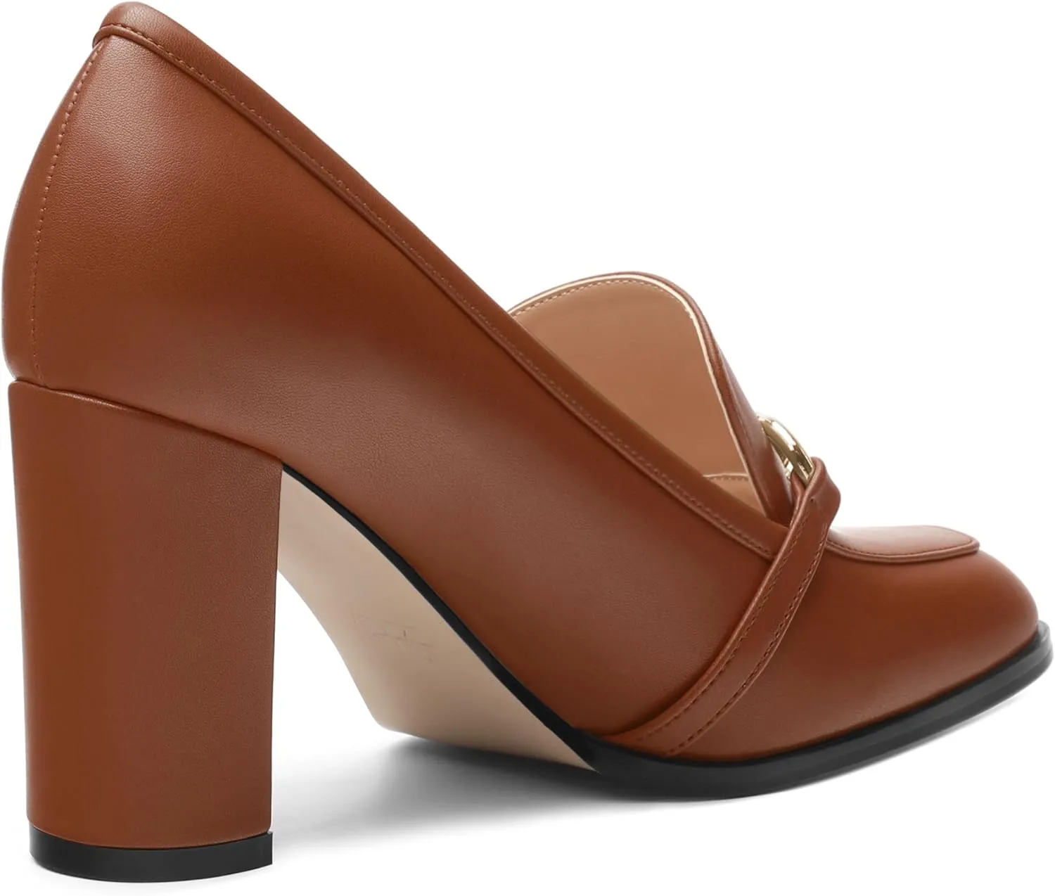 Women's Loafers - Square Toe High Heels Shoes for Women, Metal Buckle Fashion Women's Pumps Shoes for Party Dress Wedding Office