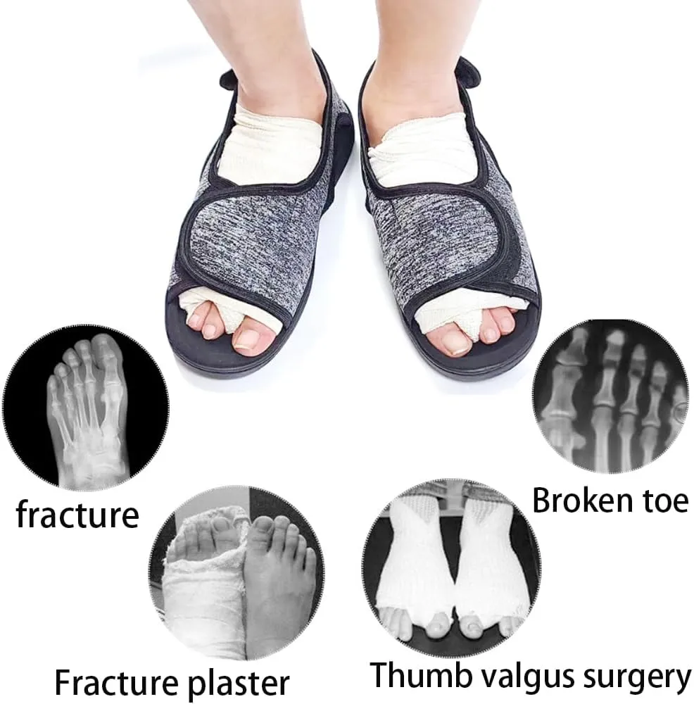 Women's Men's Open Toe Diabetic Shoes,Extra Wide Width Arthritis Edema Shoes for Swollen Feet,Adjustable Walking Shoes for Seniors Foot Pain Relief,Indoor Outdoor Sandals Unisex Large Size