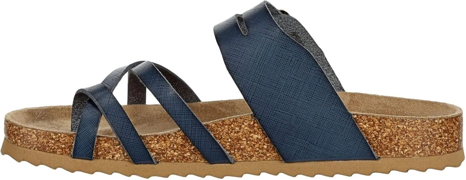 Women's Sami - Casual Faux Cork Footbed Comfort Slip On Sandals