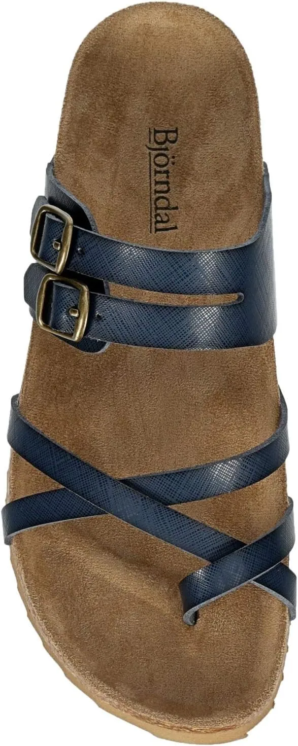 Women's Sami - Casual Faux Cork Footbed Comfort Slip On Sandals
