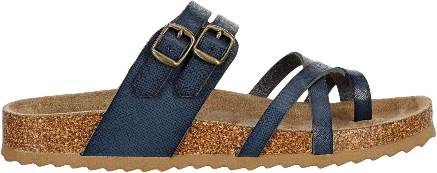 Women's Sami - Casual Faux Cork Footbed Comfort Slip On Sandals