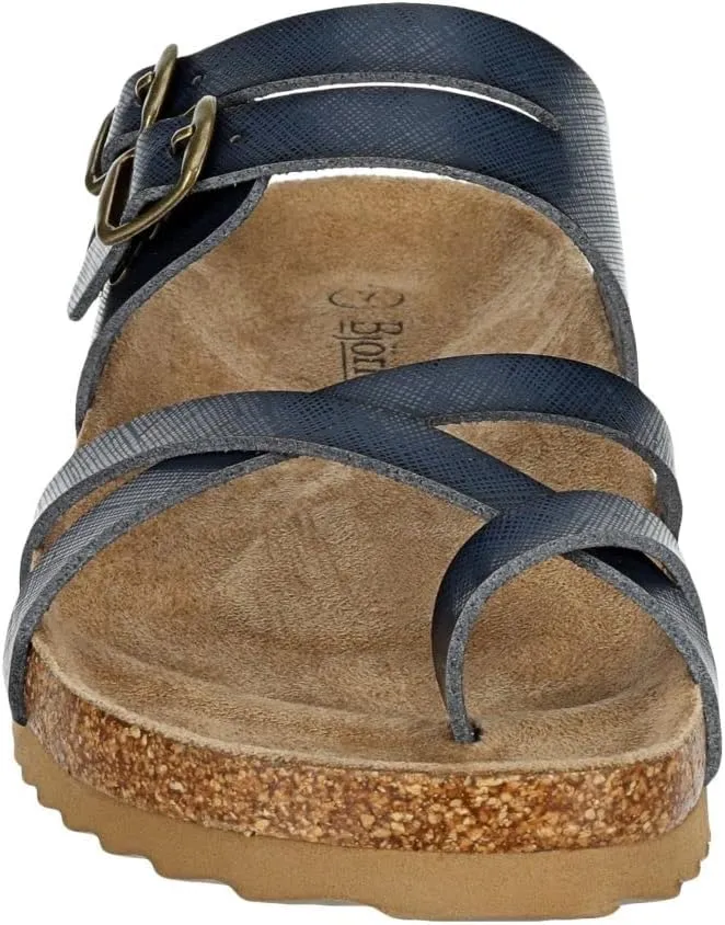 Women's Sami - Casual Faux Cork Footbed Comfort Slip On Sandals