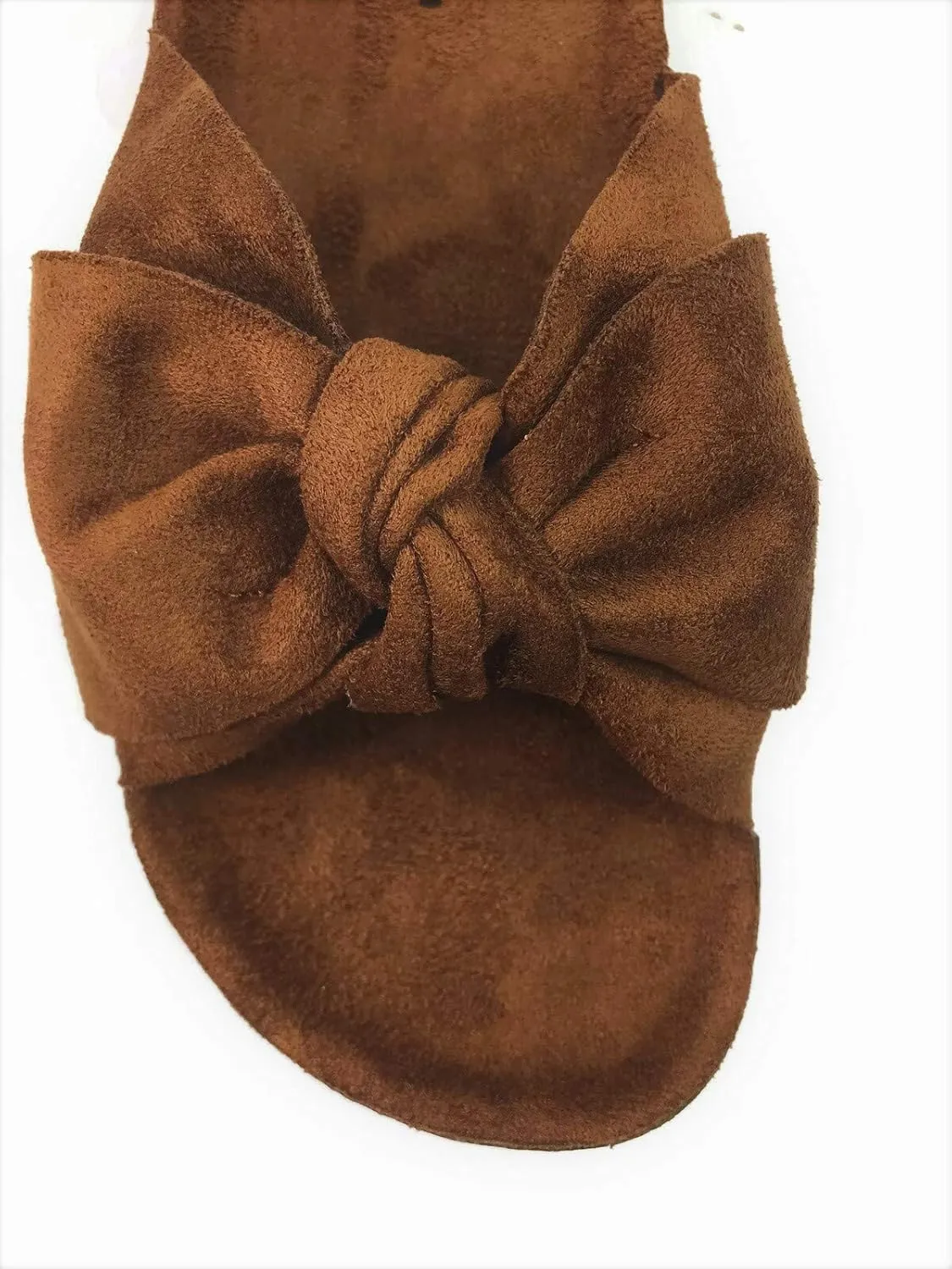 Womens Slides Sandals Slip On Bow Twist Knot Comfortable Cork Sole