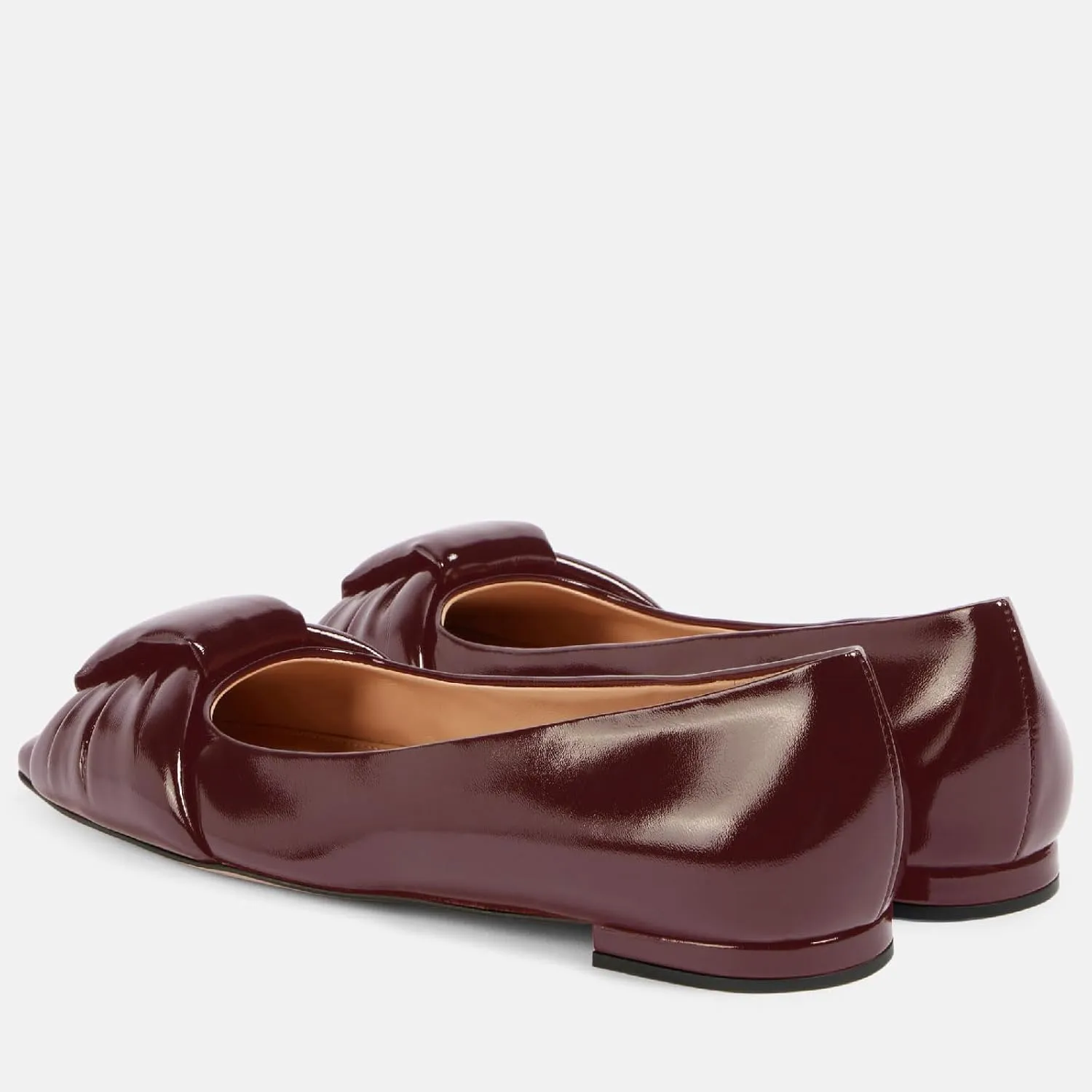 Women's Square Toe Ballet Flats Comfort Slip On Closed Toe Dressy Flats Fashion Patent Ruched Knot Evening Wedding Work Low Heel Shoes for Ladies