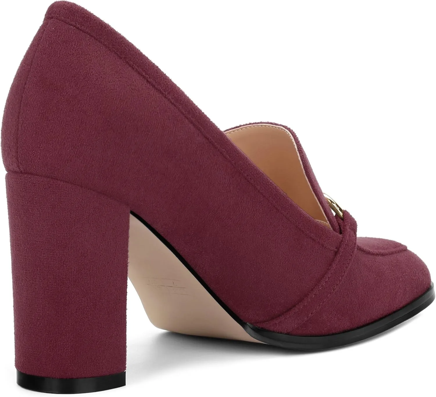Women's Square Toe High Heeled Loafers, Fashion Chunky Heel Pumps for Women, Casual Party Work Shoes