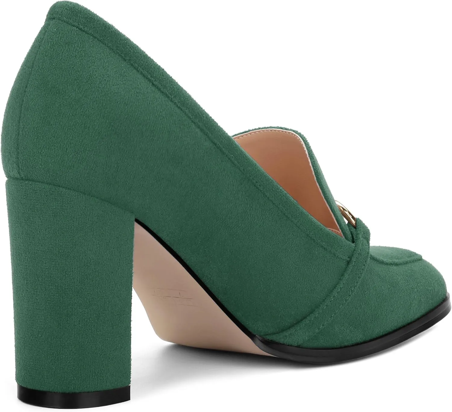 Women's Square Toe High Heeled Loafers, Fashion Chunky Heel Pumps for Women, Casual Party Work Shoes