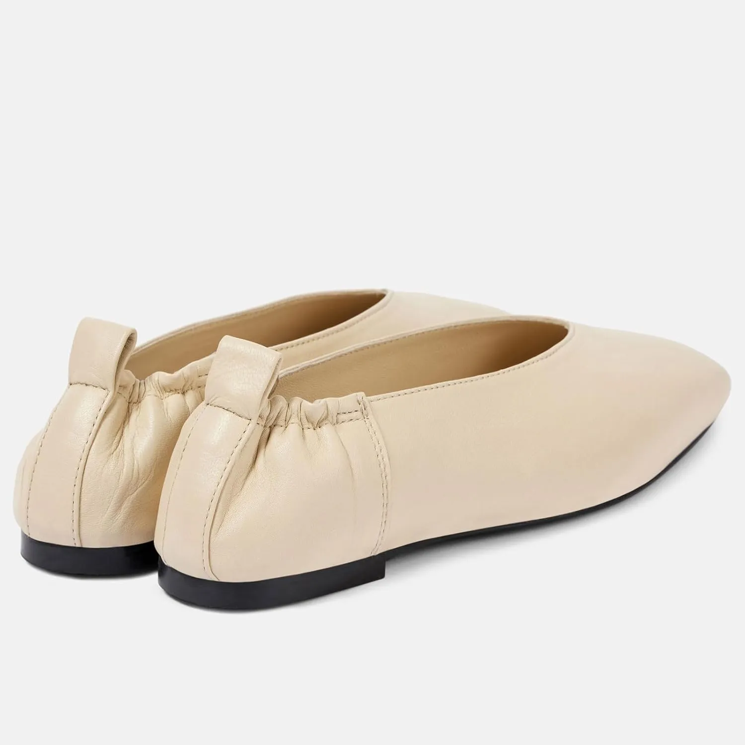 Women's Square Toe Ruched Suede/Matte Leather Ballet Flats Fashion V Shaped Silhouette Slip On Office Dressy Flats for Women