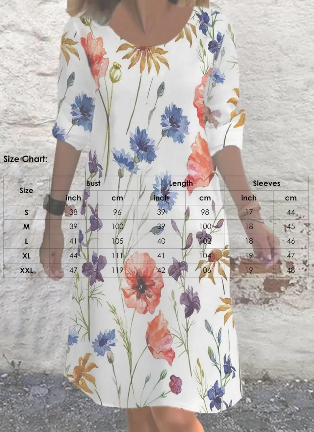 Womens Summer Dress Floral Print Short Sleeve Loose Fit Midi Length 2025 Spring Casual Summer Party Dress