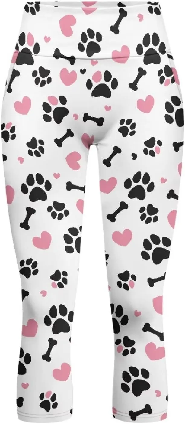 Women’s Yoga Pants with Pockets High Waist Tummy Control Workout Yoga Leggings Soft Athletic Capri Leggings XS-3XL