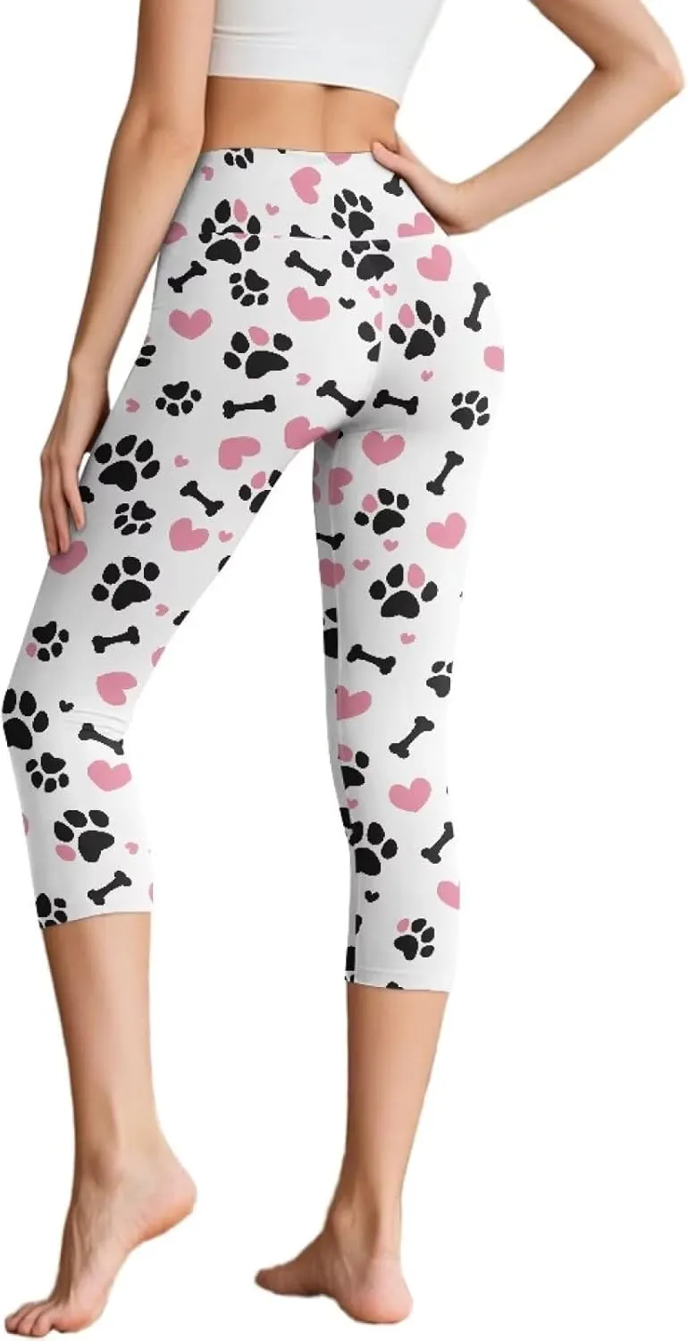 Women’s Yoga Pants with Pockets High Waist Tummy Control Workout Yoga Leggings Soft Athletic Capri Leggings XS-3XL