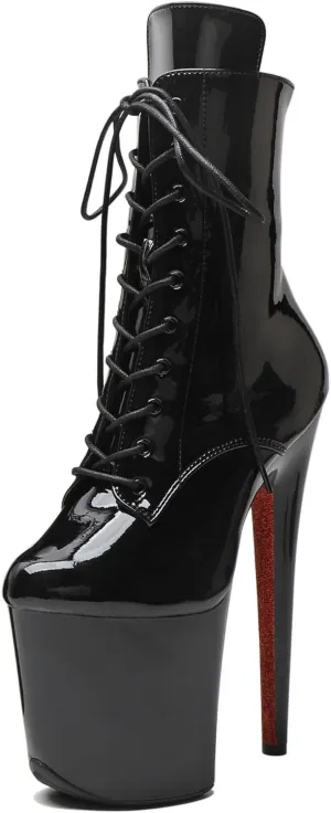 WUXIN H&P 8 in Pole Dance Boot Shoes For Women,8 in Exotic Stiletto Pole Dance Boot Shoes Platform,8 in Stiletto Platform Pole Dancing Shoes Ankle Boots Heels