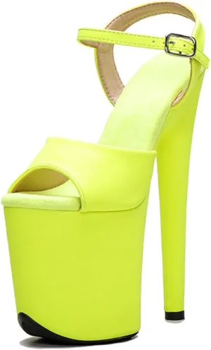 WUXIN H&P Women's Exotic Pole Dance Ankle-Strap Sandal 8 Inch Mirror Round Toe Platform Fashion Sexy Model Custom Stiletto Dress shoes High Heel