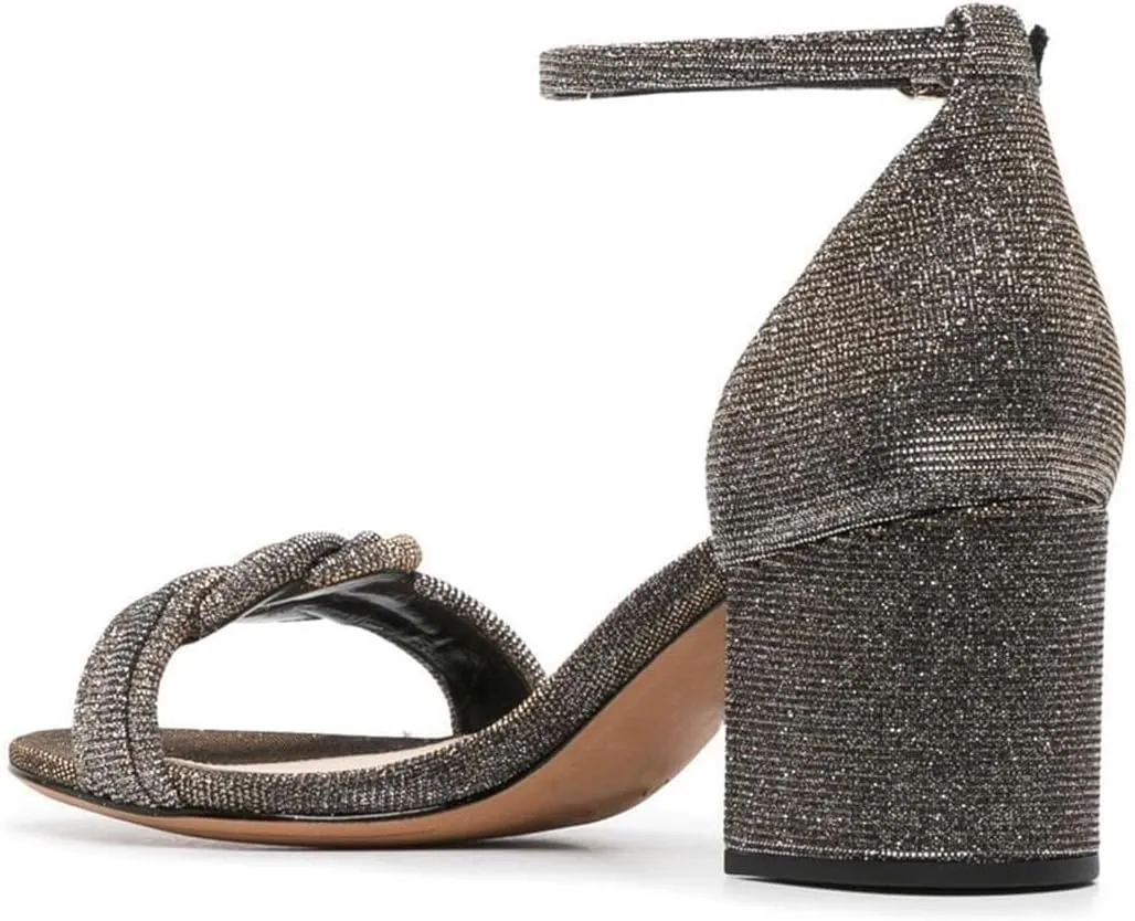 XYD Block Heel Sandals for Women Open Toe Dressy Summer Ankle Strap Mid Heeled Pumps Daily Wedding Shoes